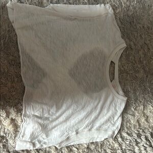 Free People Movement White Asymmetrical Crop Sleeveless T-Shirt